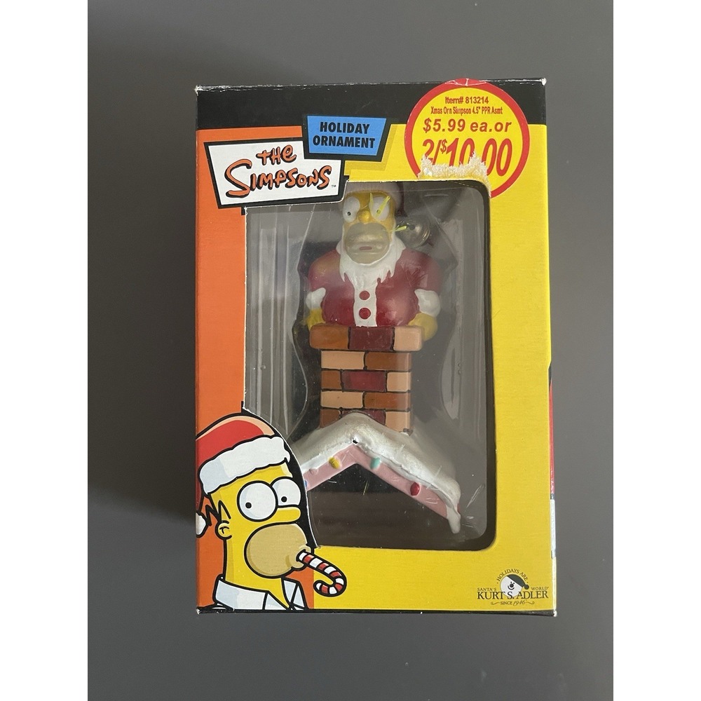 2007 Kurt S. Adler Xmas Stuff Homer Santa climbing down a chimney Ornament